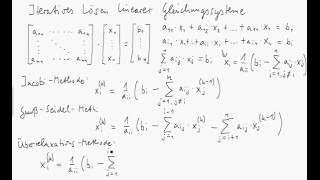 Iteratives Lösen linearer Gleichungssysteme [upl. by Nilrak799]