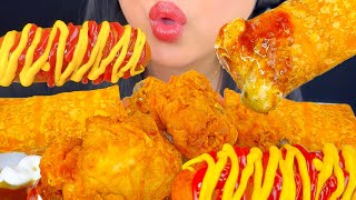 ASMR Convenience Store Fried Burrito Fried Chicken amp Corn Dog Eating Sounds Mukabang ASMR Phan [upl. by Donald]