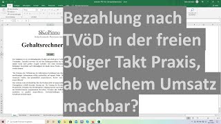 Bezahlung nach TVöD in der freien 30iger Takt Praxis ab welchem Umsatz machbar [upl. by Brufsky]