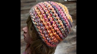 Floating Free Brimless Hat Loom Knit [upl. by Haimes359]