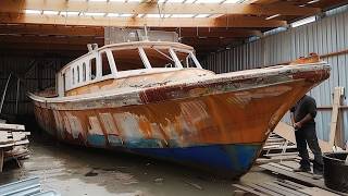 Man Finds Abandoned Boat and Renovates it Back to New  Start to Finish Rebuild by Nasatchannel [upl. by Zetneuq]