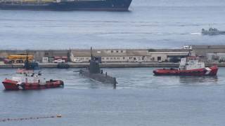 HMS AMBUSH departure from Gibraltar [upl. by Aiyram]