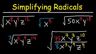 Simplifying Radicals With Variables Exponents Fractions Cube Roots  Algebra [upl. by Airetnuhs]