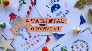 TARJETAS DE NAVIDAD BONITAS o PORTADAS para CUADERNO 🎄 CARTAS PARA REGALAR con DIBUJOS FÁCILES [upl. by Kimberly]