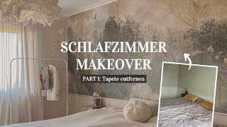 Schlafzimmer Makeover Part 1 Tapeten entfernen 🛠️ [upl. by Abernon738]