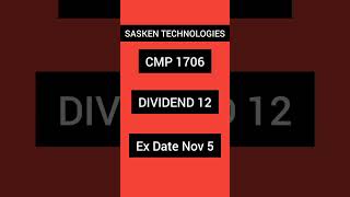 SASKEN TECHNOLOGIES STOCK DIVIDEND  dividend stockmarket stocks [upl. by Nyssa]