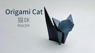 Origami Black Cat 動物折り紙 [upl. by Notirb]