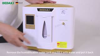 DEDAKJ oxygen concentrator Installation video（Portable DE1LW Oxygenconcentrator with humidifier cup [upl. by Shaughn]