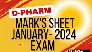 DPharm Marks sheet January 2024 Exams [upl. by Madaras]