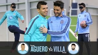 Blind Penalty Shootout  AGUERO v VILLA  Challenge 1 [upl. by Ivan593]