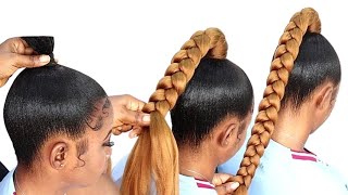 EASY AND AFFORDABLE BRAID HAIRSTYLE 💇 USING BRAID EXTENSION [upl. by Barthold]