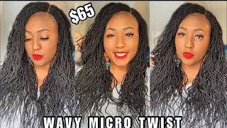 This is a WIG Freetress Equal Synthetic Lace Part Braid Wig  WAVY MILLION TWIST Micro Twist Wig [upl. by Nnylg]