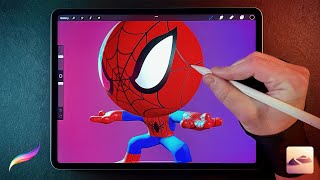 Easy Procreate 3D model SPIDERMAN🕷  NomadSculpt workflow… [upl. by Werdnaed242]