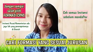 CARA CEK FORMASI CPNS YANG SESUAI KUALIFIKASI PENDIDIKAN JURUSAN  CPNS 2021 [upl. by Emoreg808]