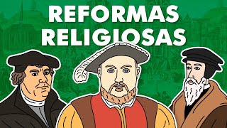 Reformas Religiosas  Luterana Calvinista Anglicana e Contrarreforma [upl. by Akirahc403]