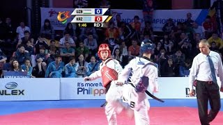 Male 74 kg Semifinal Uzbekistan vs Kazakhstan I 22nd Asian Taekwondo Championships [upl. by Ahsinrac]