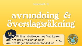 1b 151 avrundning och överslagsräkning [upl. by Olag]