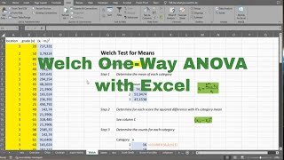 Excel  Welch OneWay ANOVA [upl. by Yaja762]