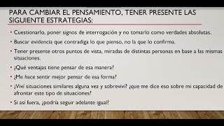 Reestructuración cognitiva Terapia Cognitiva Beck y Ellis  Preguntas para pensar mejor [upl. by Darooge]