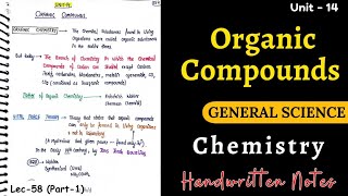 Chemistry  Chapter14 Organic Compounds  Lec58Part1  General Science  An Aspirant [upl. by Meeka]