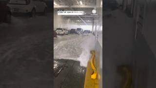 Waves Wash Over Cars on Ferry in Washington [upl. by Ladonna557]