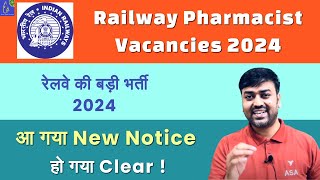 Railway Pharmacist Vacancy 2024  Railway Pharmacist Latest Update  RRB Pharmacist Recruitment 2024 [upl. by Ogram]