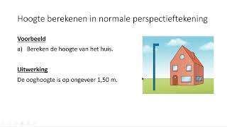 Hoogte berekenen in een normale perspectieftekening 4 VMBOKGT [upl. by Krucik]