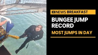 New Zealands Mike Heard reclaims world record for most bungee jumps in a single day  ABC News [upl. by Julio]