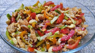 Cashew nut salad recipe at home  ক্যাশুনাট সালাদ hobbydaily [upl. by Heilner]