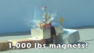 1000lbs Magnets Destroy Coke Bottle [upl. by Juli]