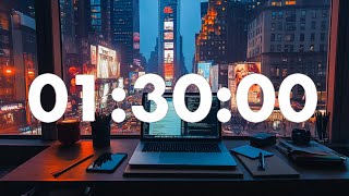 1Hour 30 Minute Productivity Timer for Focus amp Efficiency with Alarm at the end [upl. by Edbert361]