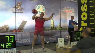 202 reps 32 kg kettlebell snatch in White night competition 2016 Ivan Denisov [upl. by Kimmy]