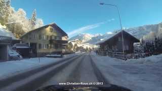 UHD4K  Switzerland 260 Camera on board From Château dOex to Col du Jaun in Winter Hero3 [upl. by Obara]