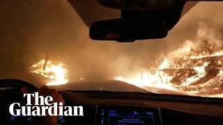 Family drive through flames escaping California wildfire [upl. by Giselle249]