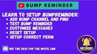 Setup Disboard Bump Reminder Bot  bumpreminder discordbot multipurposediscordreminder [upl. by Alyn]