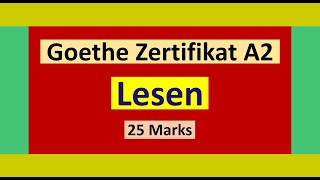 Goethe Zertifikat A2 Lesen Modelltest  Vid  211 [upl. by Albin]