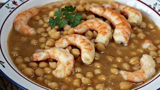 Garbanzos con langostinos Facil y muy rica ¡Aninmate a verla [upl. by Azile]