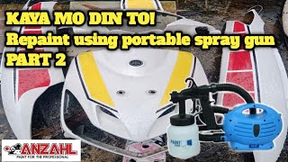 applying epoxy primer and base color white PART 2  REPAINT MIO FAIRINGS USING PORTABLE SPRAY GUN [upl. by Ruckman]