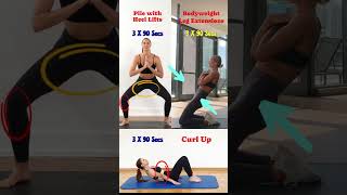 Plie With Heel LiftsBodyweight Leg ExtensionsCurl Up beginnerworkout motivation coremuscles [upl. by Ynnek]