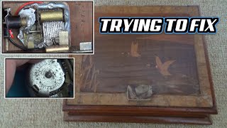 Trying to FIX Vintage Clockwork Musical Wooden Box [upl. by Hacim514]