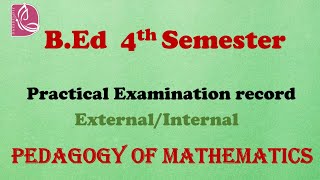 BEd 2nd year 4th Semester  Practical Examination Record  Pedagogy of Mathematics bedrecords [upl. by Novonod]