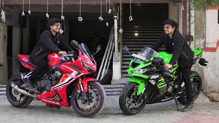 CBR650R vs Ninja ZX6R  Full Throttle [upl. by Wakefield]