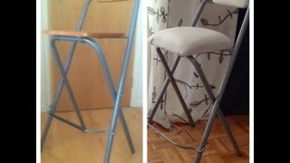 DIY upholstering bar stools  Natalies Creations [upl. by Enaitsirhc]