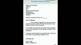 Formal invitation Letter [upl. by Nnaaihtnyc]