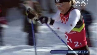 Incredible Sportsmanship In The Cross Country Skiing  Torino 2006 Winter Olympics [upl. by Azelea]