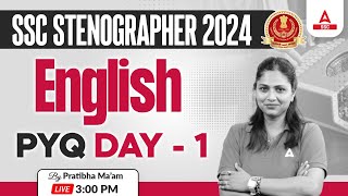 SSC Stenographer 2024  SSC Steno English By Pratibha Mam  Previous Year Questions 1 [upl. by Asilanom]