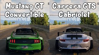 NFS Unbound Ford Mustang GT Convertible vs Porsche 911 Carrera GTS Cabriolet  Drag Race [upl. by Shana]