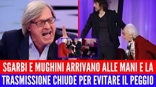 VITTORIO SGARBI E MUGHINI CREANO IL PANICO IN STUDIO E PARTE LA RISSA IN DIRETTA NAZIONALE [upl. by Kirad]