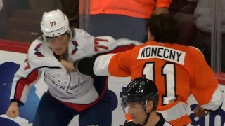 Oshie and Konecny go toetotoe in a long tilt [upl. by Wivestad480]