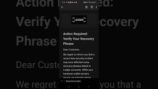 PAS OP Ledger Scam Email Ontmaskerd – Bescherm Je Crypto [upl. by Emeline]